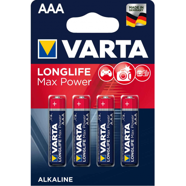 LR3/AAA- BLISTER DE 4 PILES ALCALINES 1,5 V LONG LIFE MAX POWER