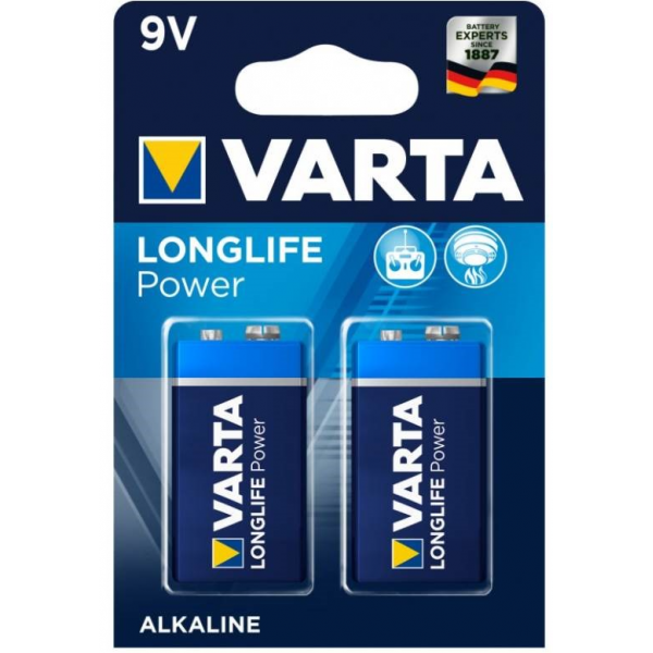 6LR61- VARTA LONG LIFE POWER ALCALINE - BLISTER DE 2