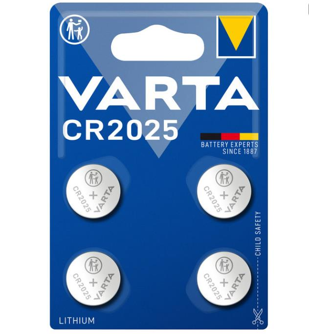 5 piles lithium bouton Varta CR2025